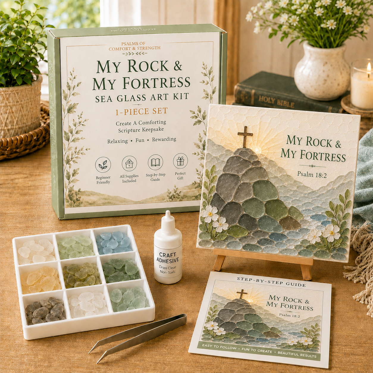 โ๏ธ Psalms of Comfort & Strength Sea Glass Art Kit ๐Buy 2 Get 1 FREE โ Add Any 3 Pcs To Cart๐