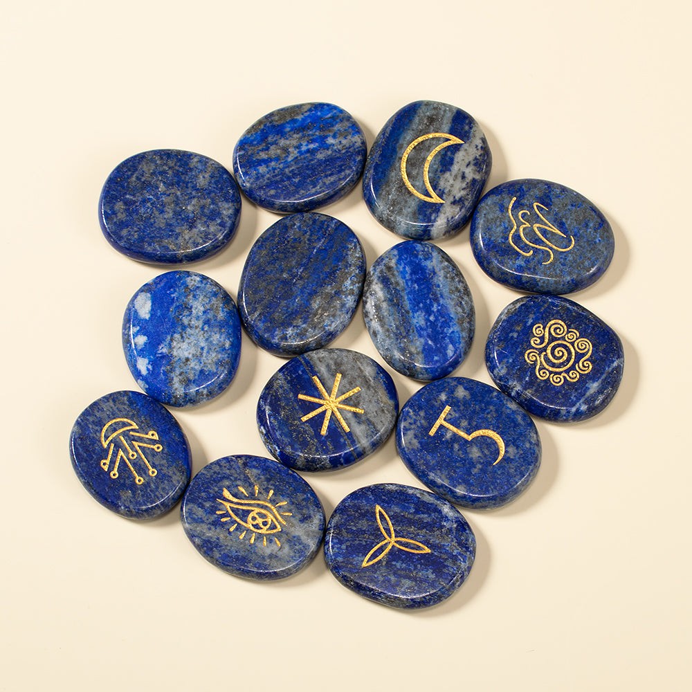 Lapis Lazuli Witch Runes with Guidebook