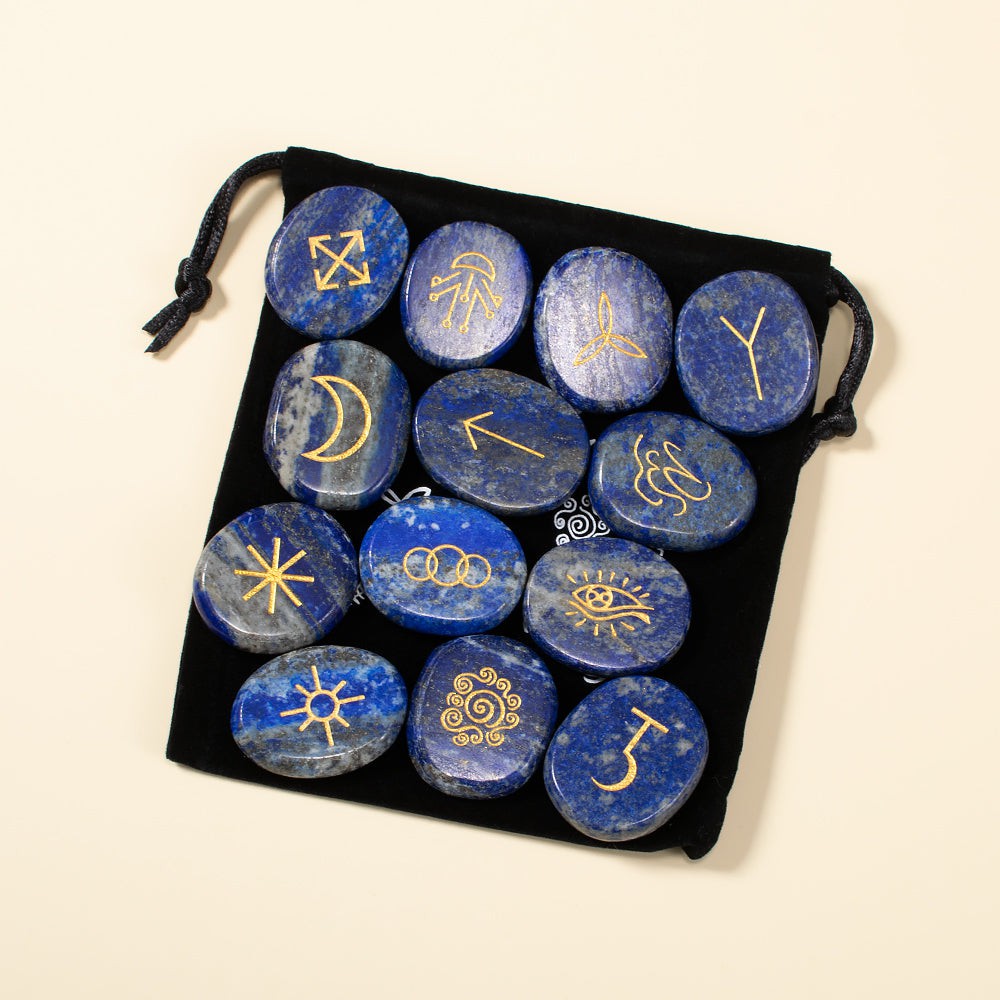 Lapis Lazuli Witch Runes with Guidebook