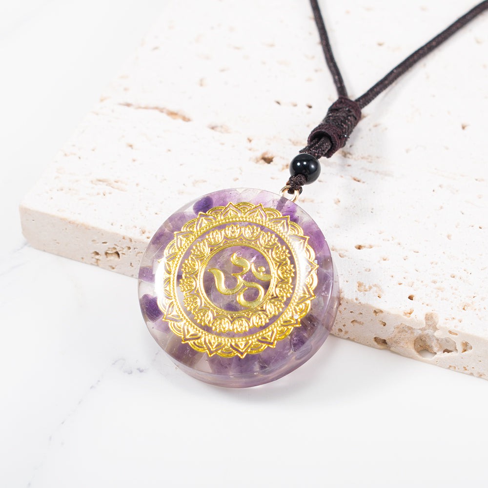 Amethyst Talisman with Om & Orgone Energy - Clear Emotional & Mental Clutter
