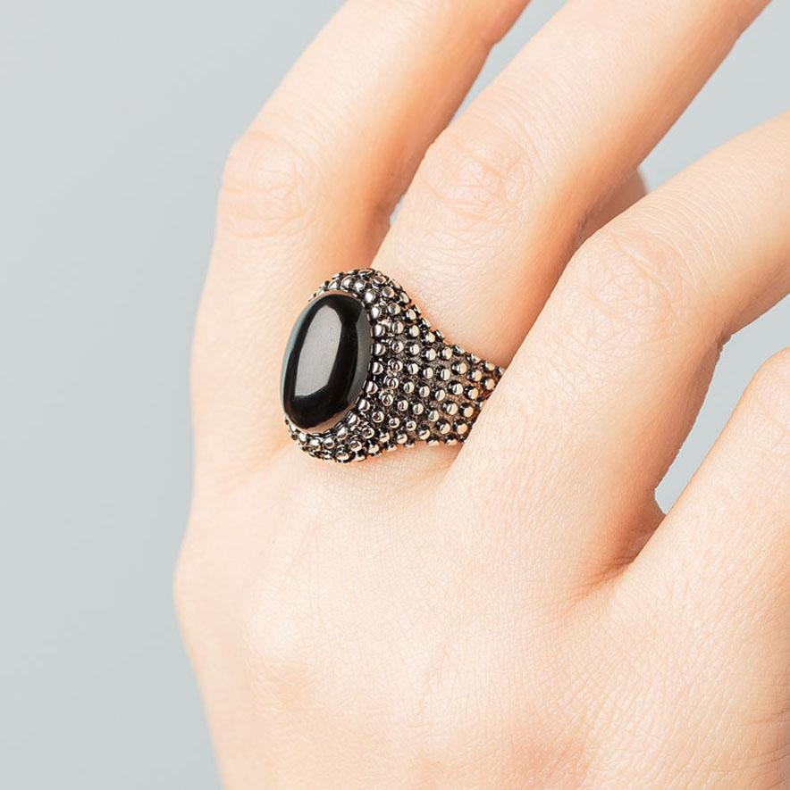 Protection Obsidian Gemstone Ring