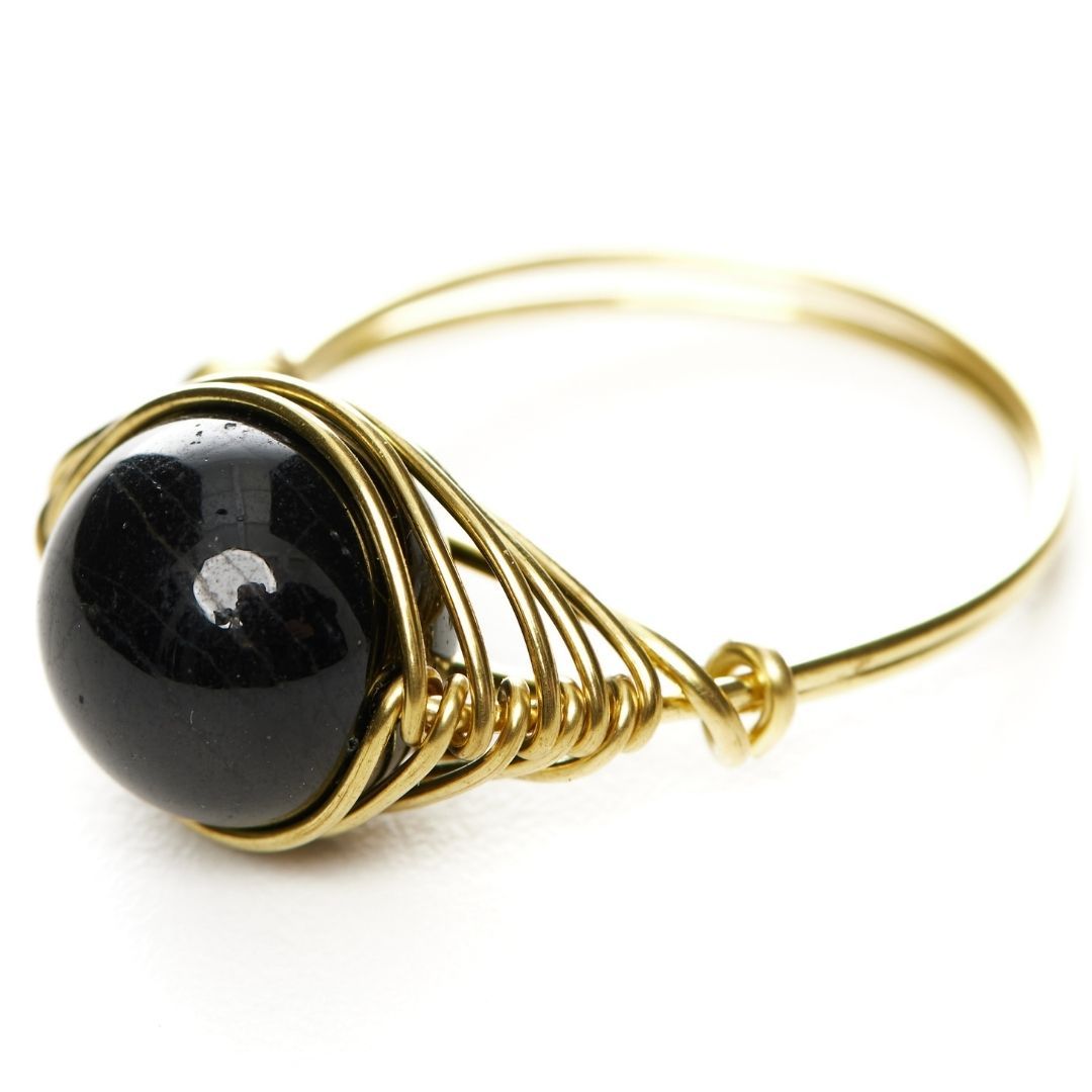 Natural Black Tourmaline Gemstone Ring