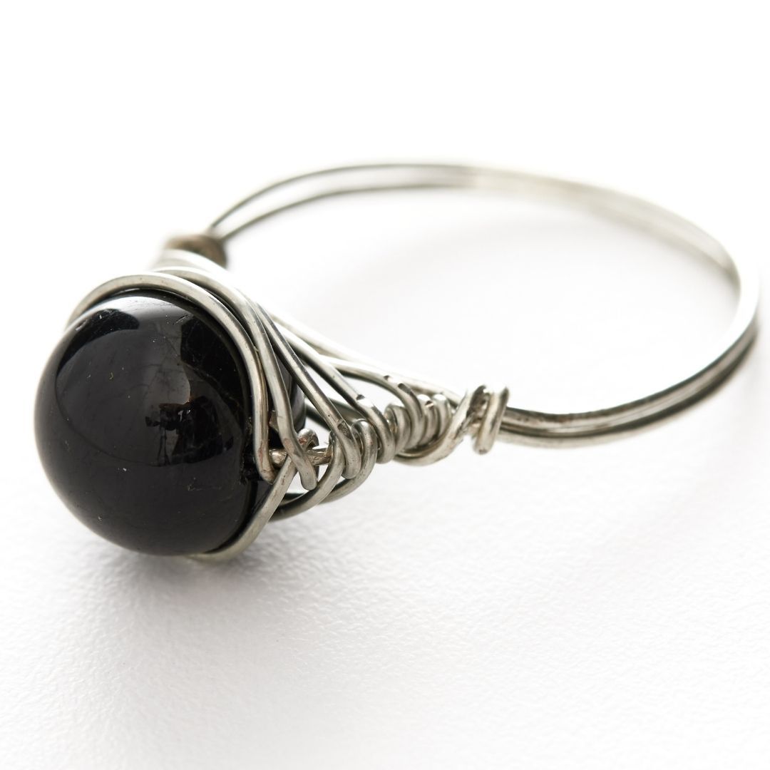 Natural Black Tourmaline Gemstone Ring