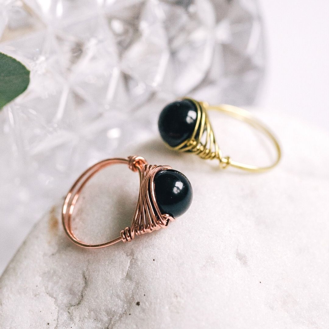 Natural Black Tourmaline Gemstone Ring