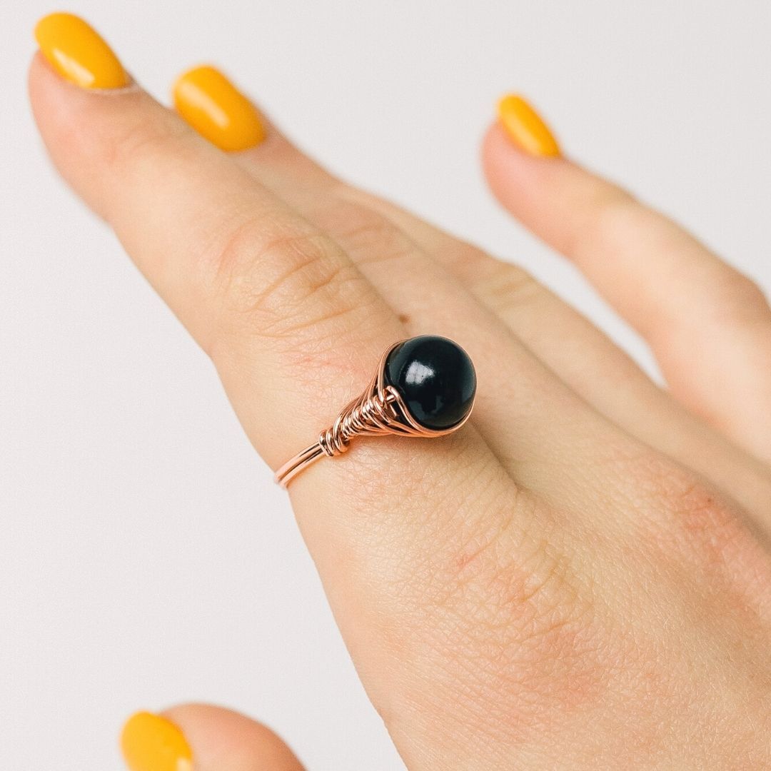 Natural Black Tourmaline Gemstone Ring