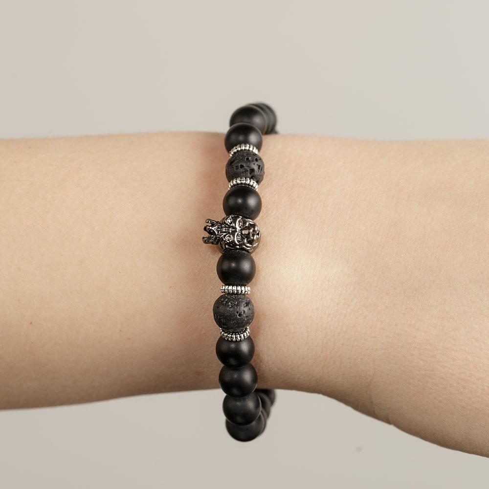 Black Agate Lion Bracelet