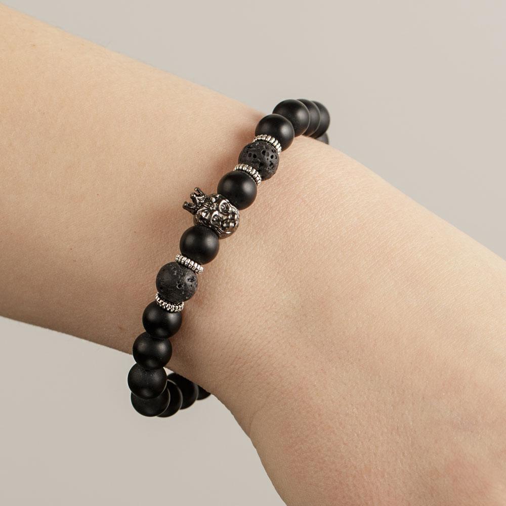 Black Agate Lion Bracelet