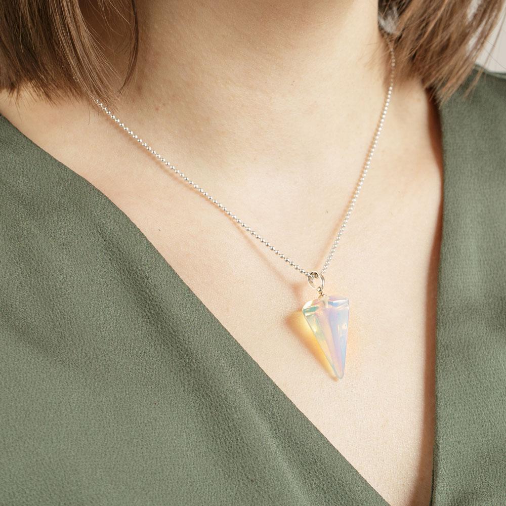 Hexagon Crystal Pendulum Necklace