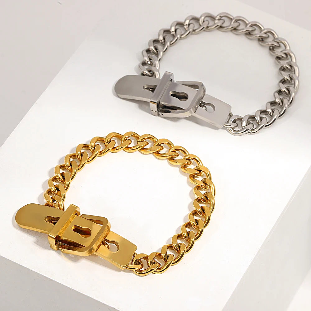 Chunky Belt Buckle Bracelet