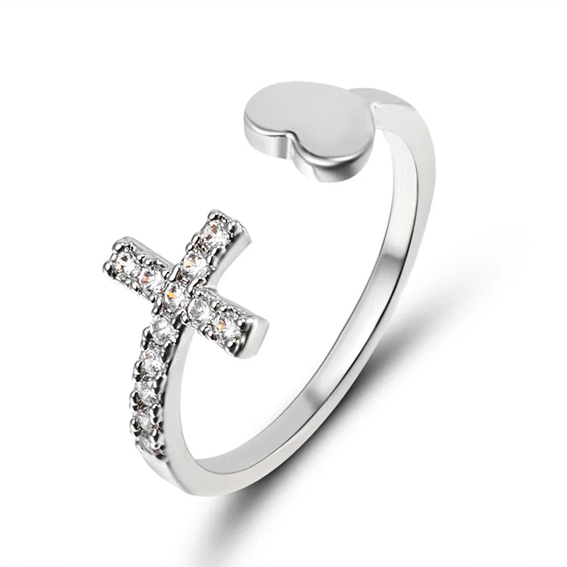 Heavenly Heart & Cross Ring