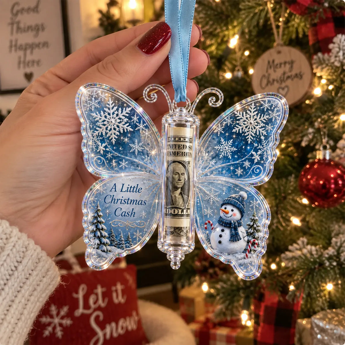 π₯Last few days - Buy One, Get One Free -ππ¦ Christmas Cash Gift Butterfly Ornament β Holiday Money Holder Keepsake π΅β¨