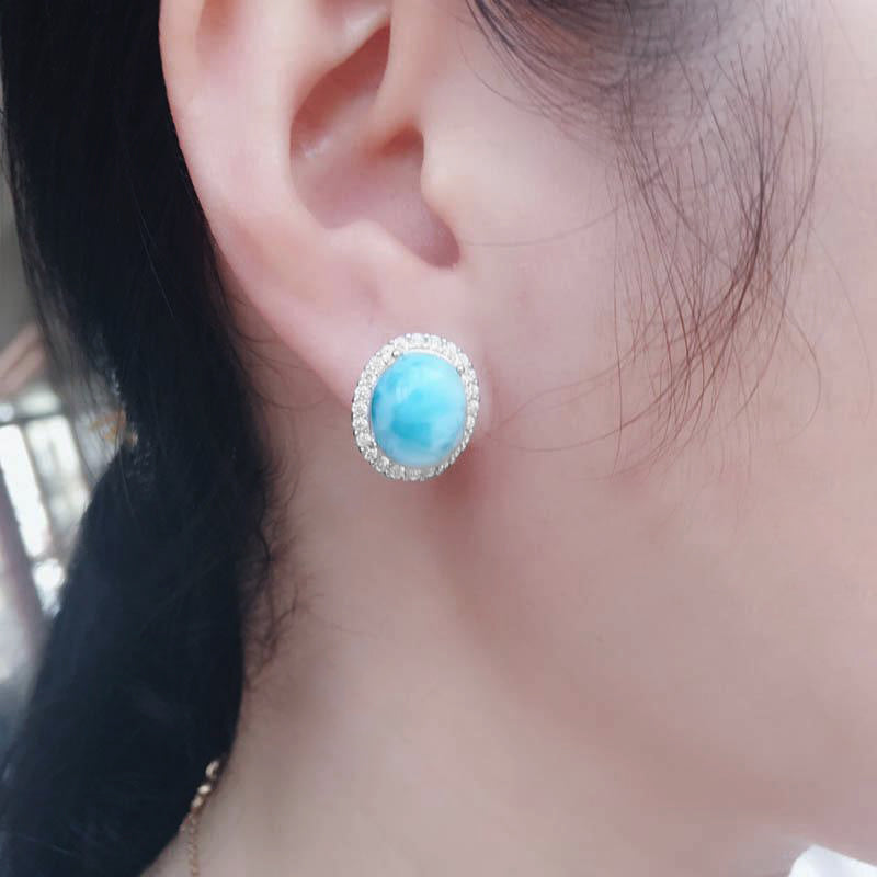 Larimar Wave Earrings