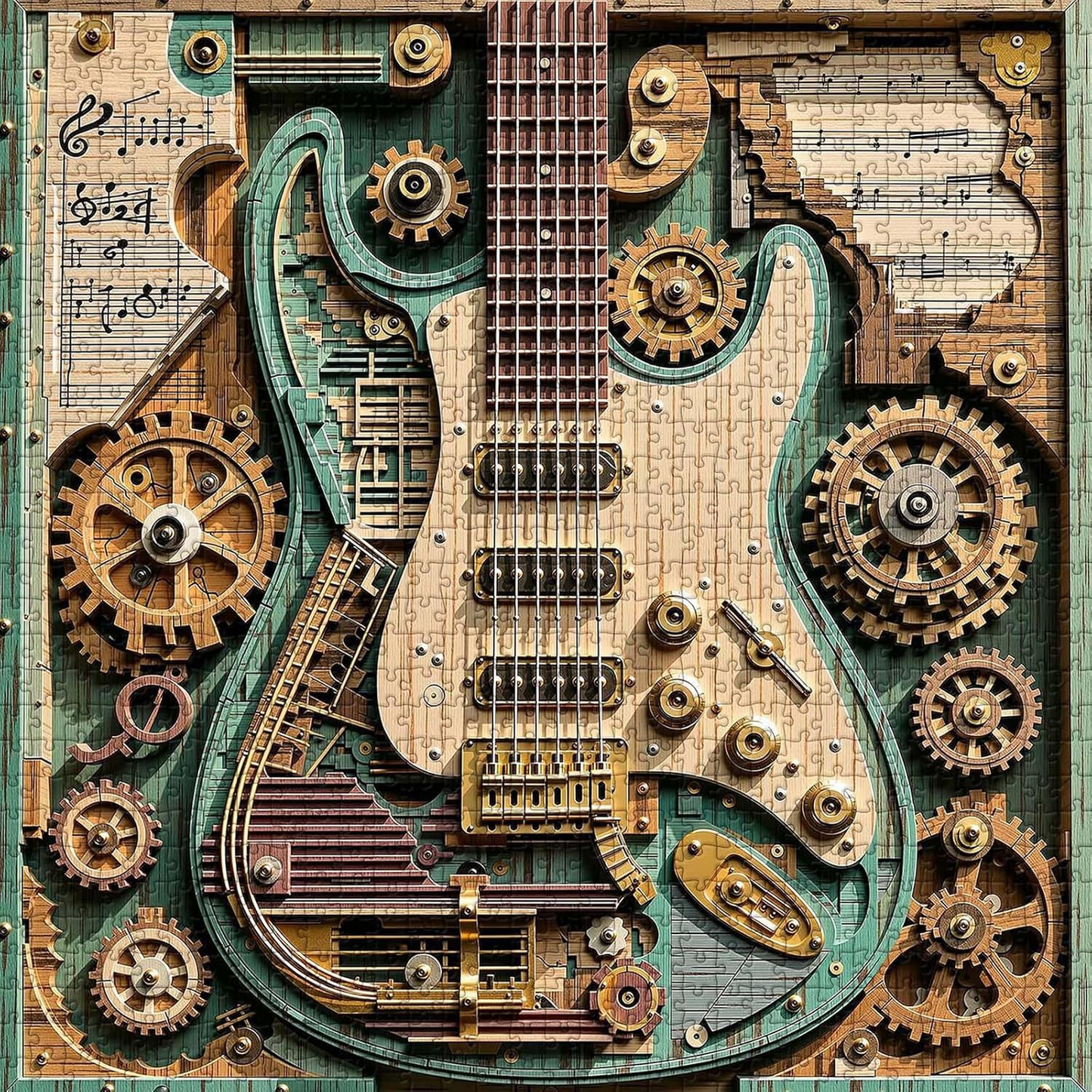 🔥LAST DAY 50% OFF 🧩Creative Steampunk Guitar 3D Puzzle