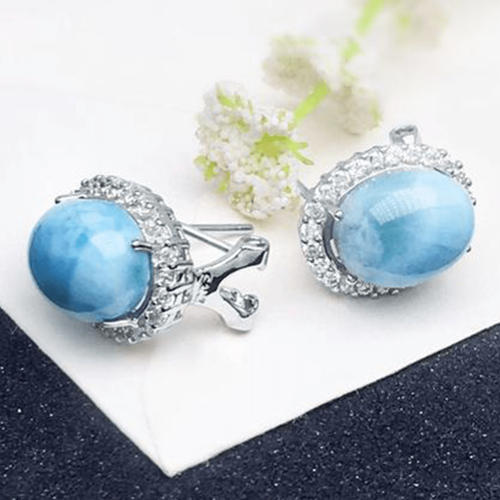 Larimar Wave Earrings