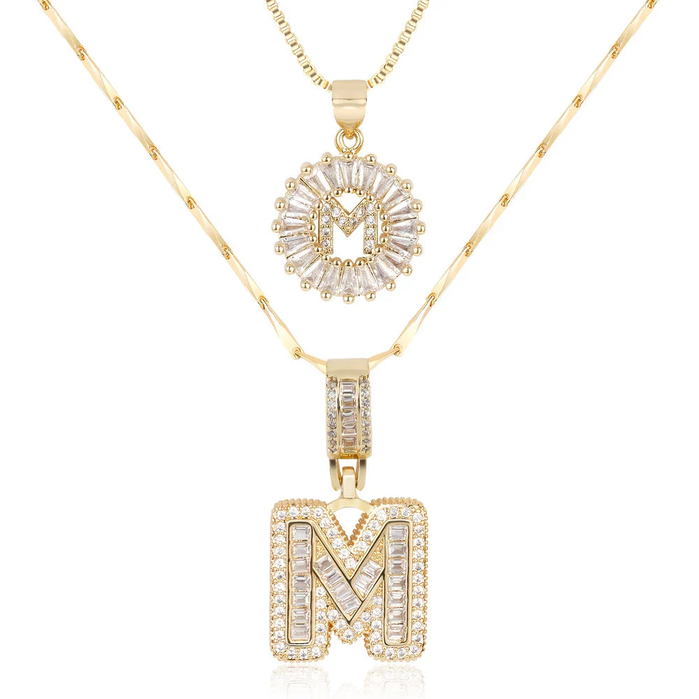 【LAST DAY 48% OFF】2 Pack - Initial Letter Pendant Necklaces