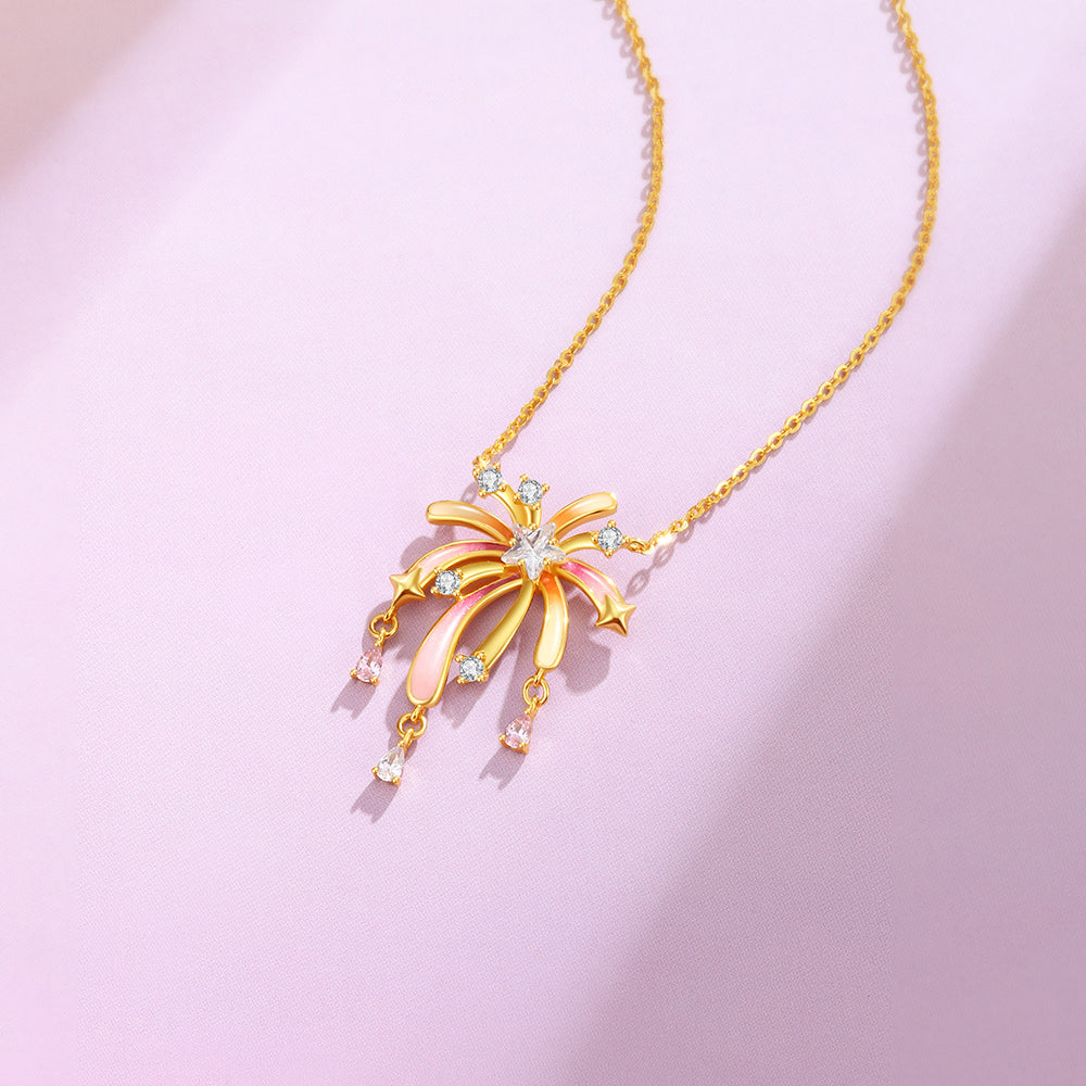 Romantic Luminous Fireworks Necklace in S925 Silver — The Perfect Gift