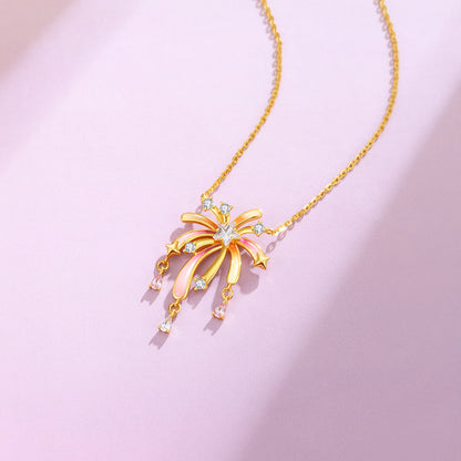 Romantic Luminous Fireworks Necklace in S925 Silver — The Perfect Gift