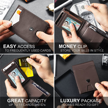 Men's Slim Blocking Wallet - Minimalist Carbon Fiber Bifold