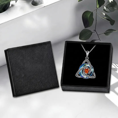 Birthstone Celtic Knot Necklace for Women
