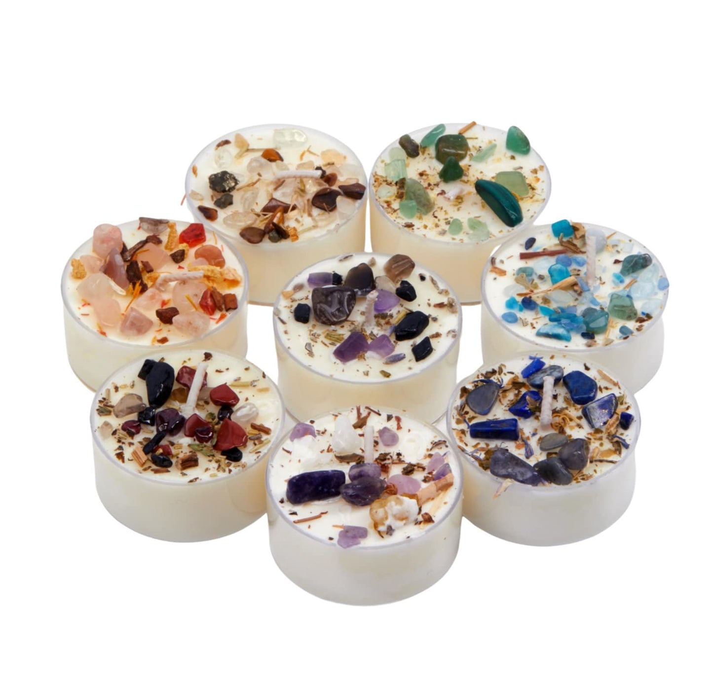 Handmade Tealight Crystal Candles set- Soy Holiday Candles