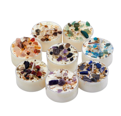 Handmade Tealight Crystal Candles set- Soy Holiday Candles