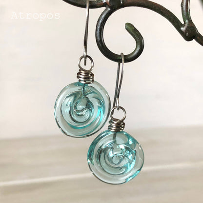 Teardrop Mason Jar Earrings: Recycled Vintage Glass