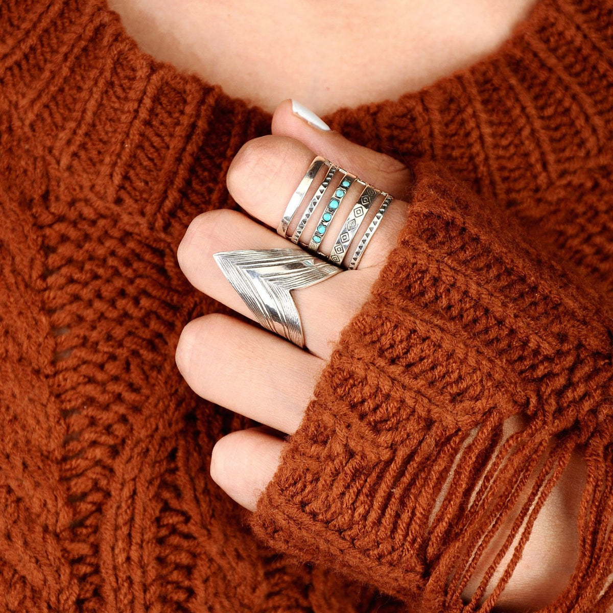 🔥Hot Sale 49% OFF🎁Sterling Silver Bohemian Openwork Carved Turquoise Ring