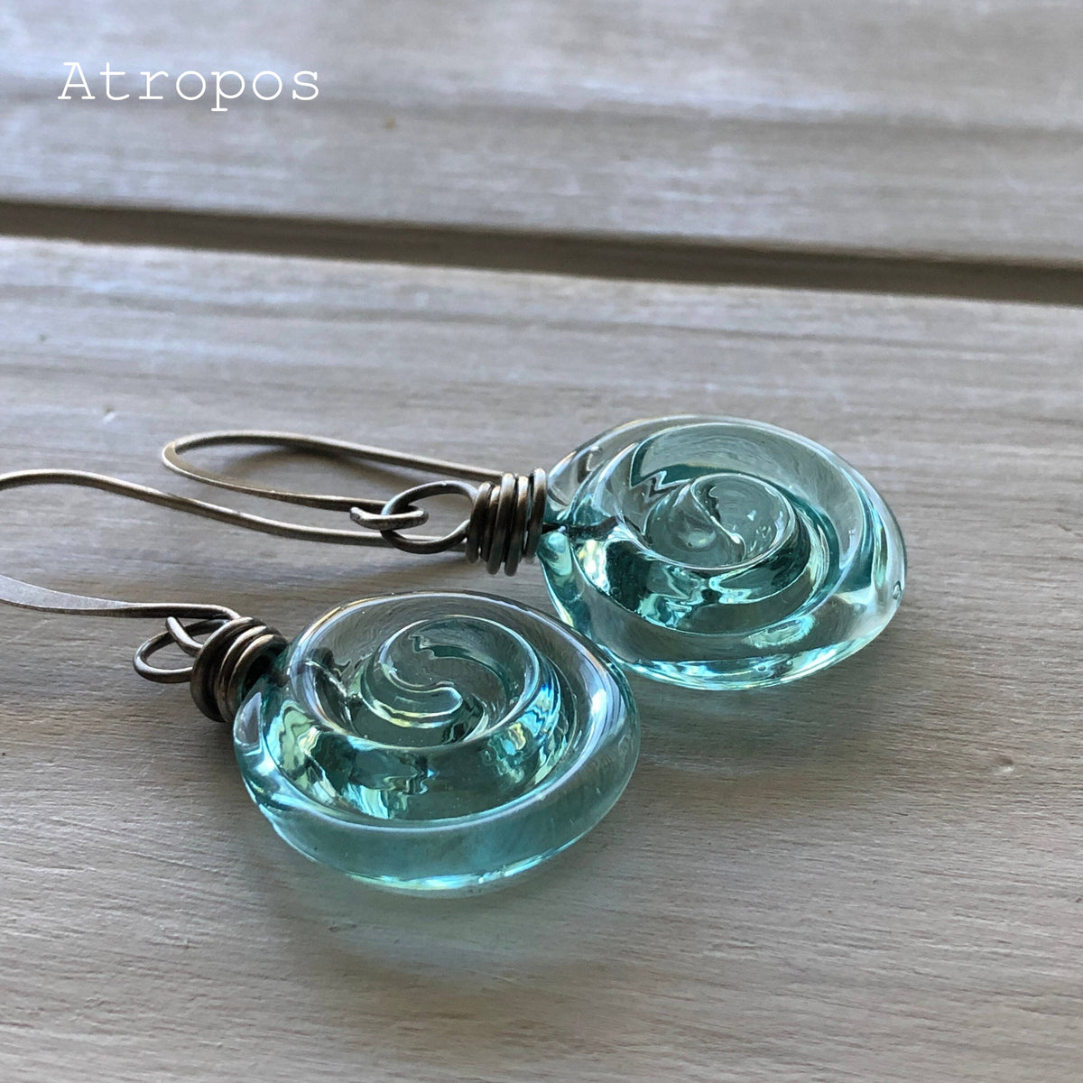 Teardrop Mason Jar Earrings: Recycled Vintage Glass