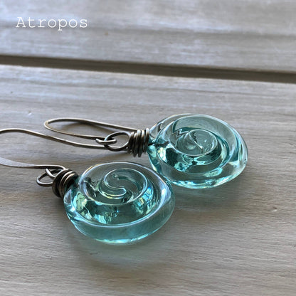 Teardrop Mason Jar Earrings: Recycled Vintage Glass
