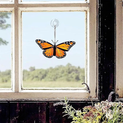 Peleides blue morpho butterfly suncatcher, stained glass window hangings, unique Mother's Day gift, gift for mom, handmade home decor