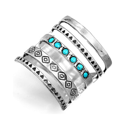 🔥Hot Sale 49% OFF🎁Sterling Silver Bohemian Openwork Carved Turquoise Ring