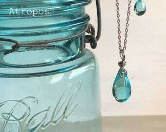 Teardrop Mason Jar Earrings: Recycled Vintage Glass