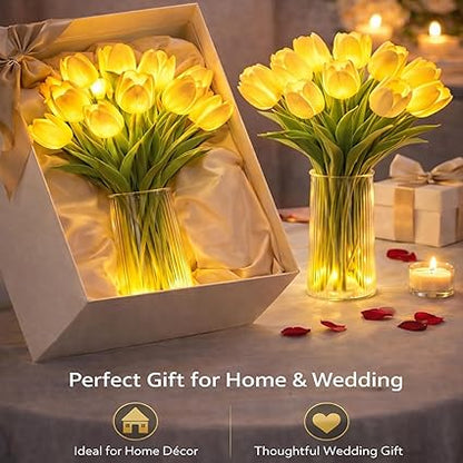 Romantic Tulip Night Light , 10/15 PCS Twinkling Led Tulips that Never Fade