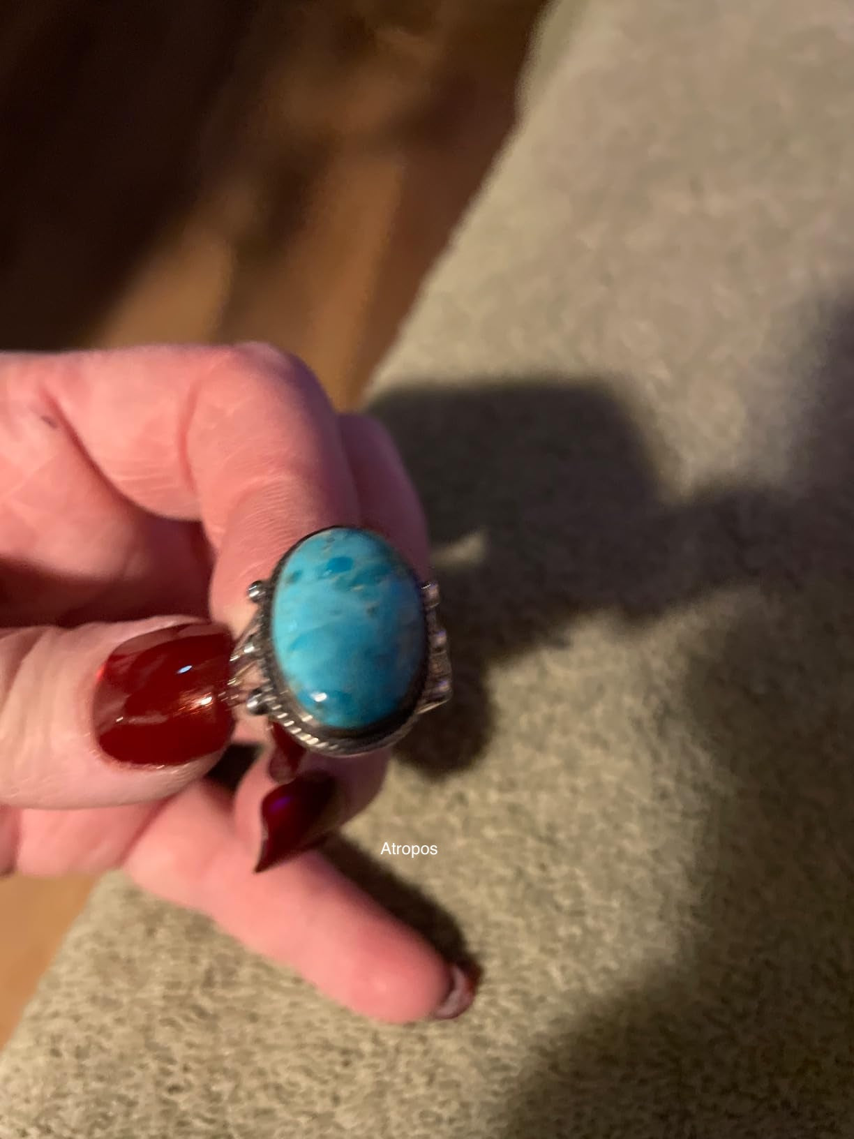 Turquoise Ring Sterling Silver 925 Genuine Gemstones Size 6 to 14