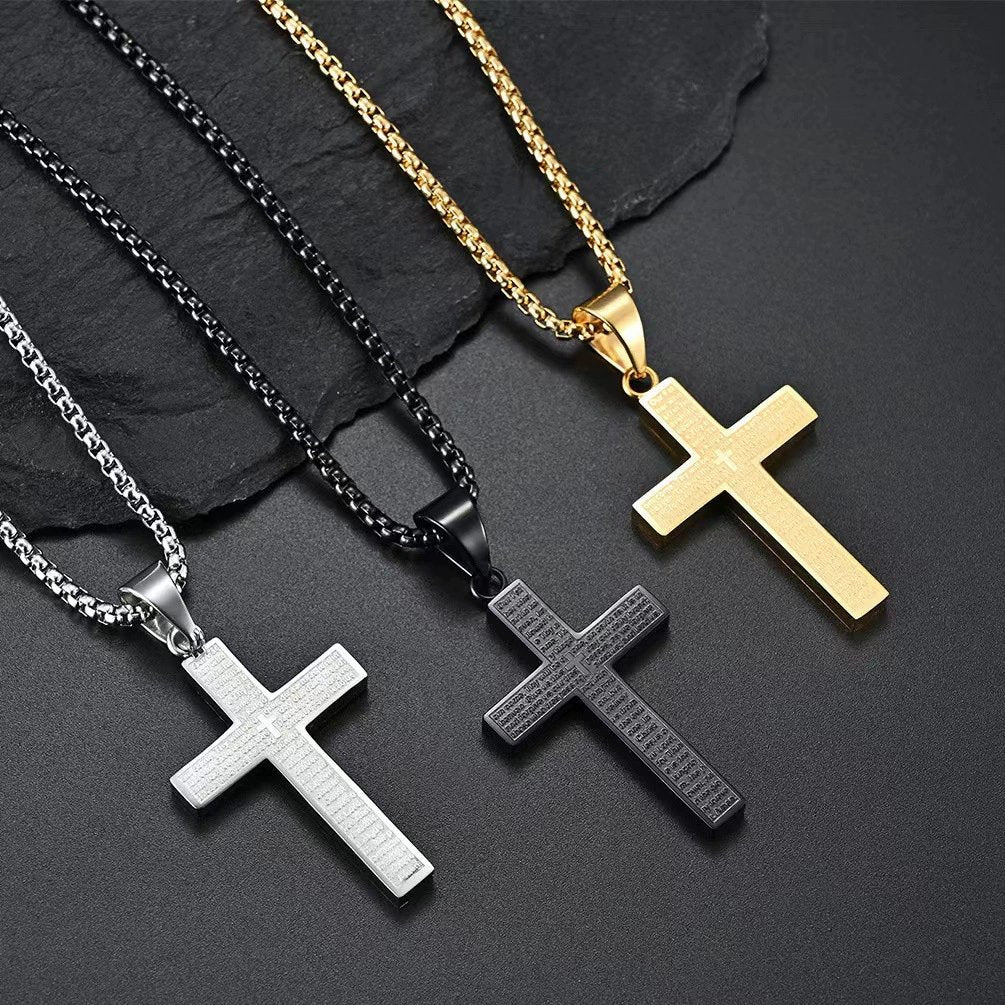 🎉Lord's Prayer Scibble Cross Necklace🎉