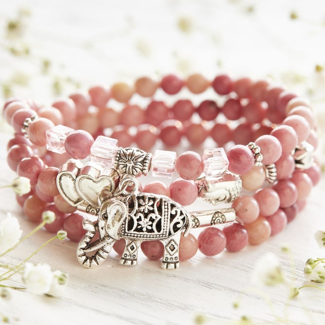 108 Natural Rhodochrosite Mala Beads