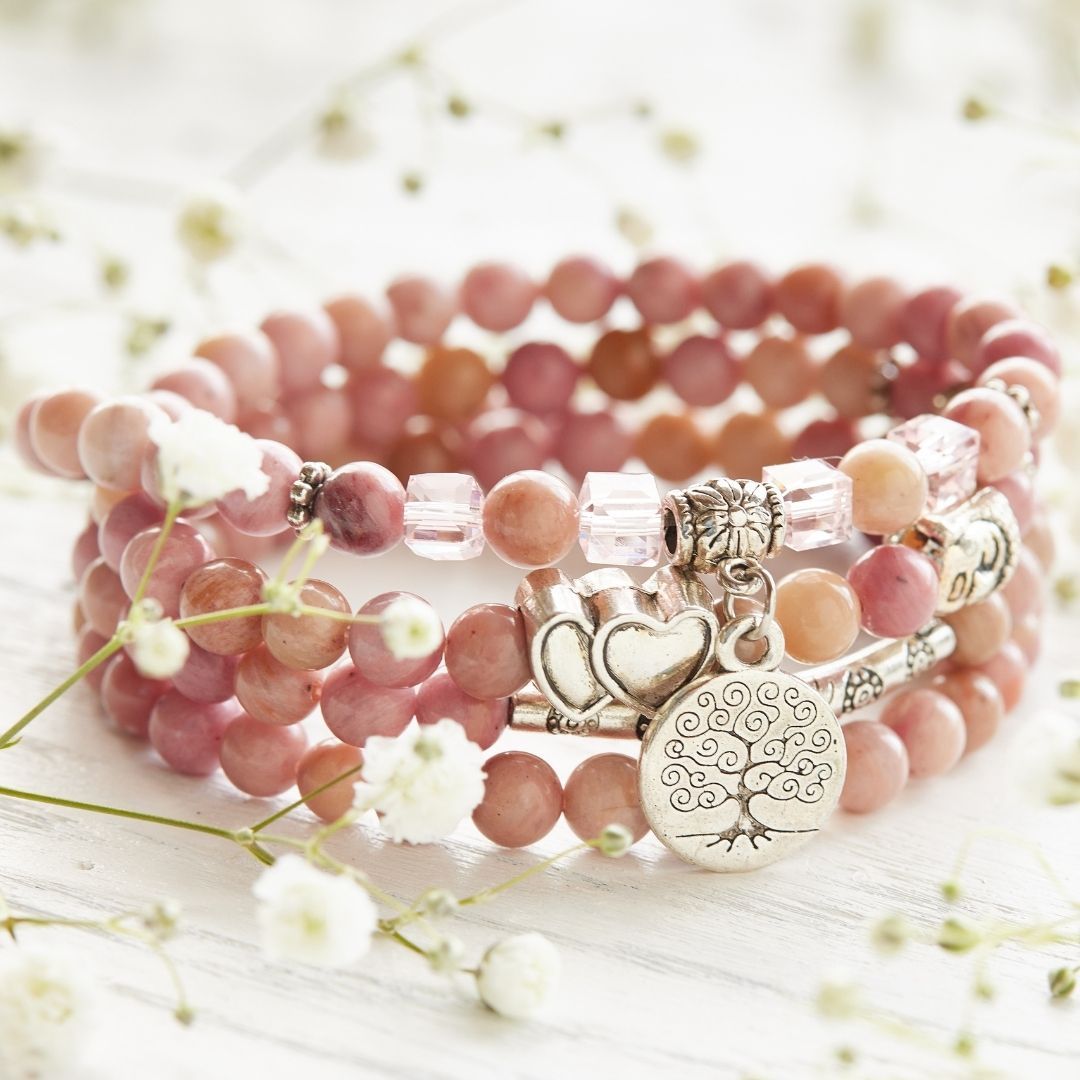 108 Natural Rhodochrosite Mala Beads