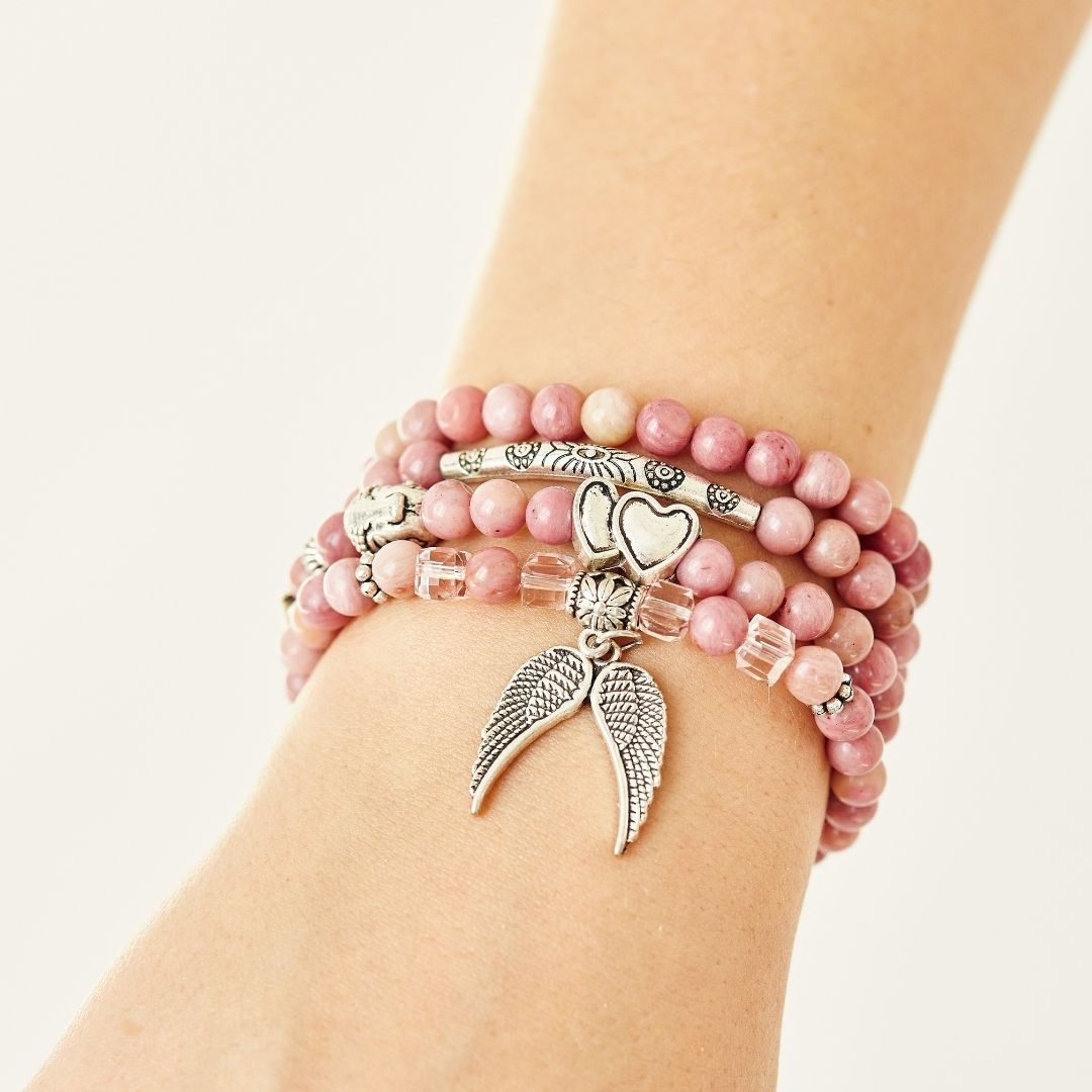 108 Natural Rhodochrosite Mala Beads