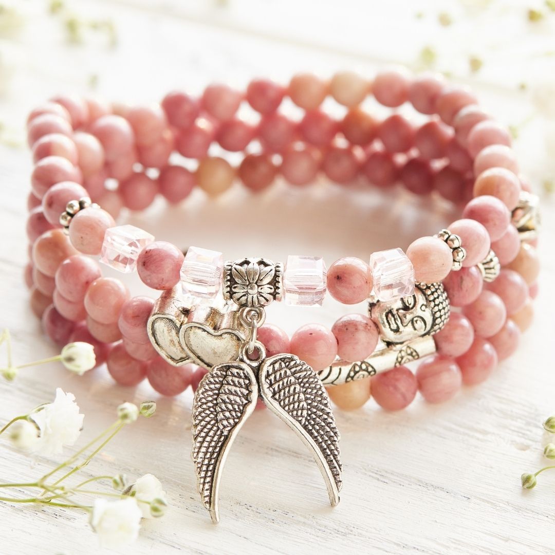 108 Natural Rhodochrosite Mala Beads