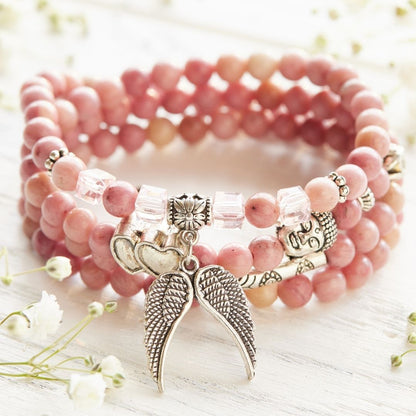 108 Natural Rhodochrosite Mala Beads