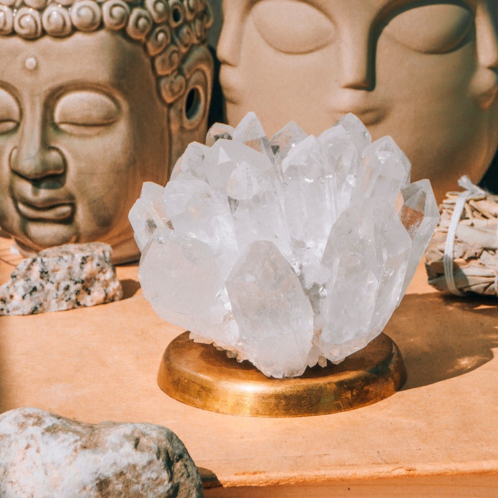 White Phantom Quartz Cluster