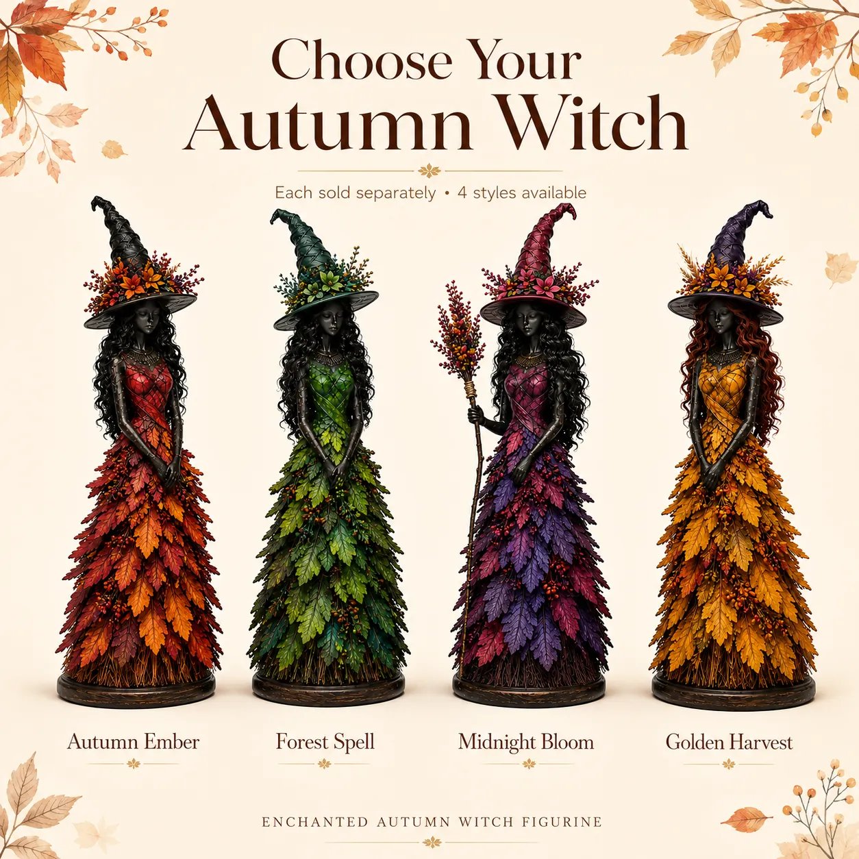 💥LAST DAY 50% OFF - 🧙 Enchanted Autumn Witch Figurine