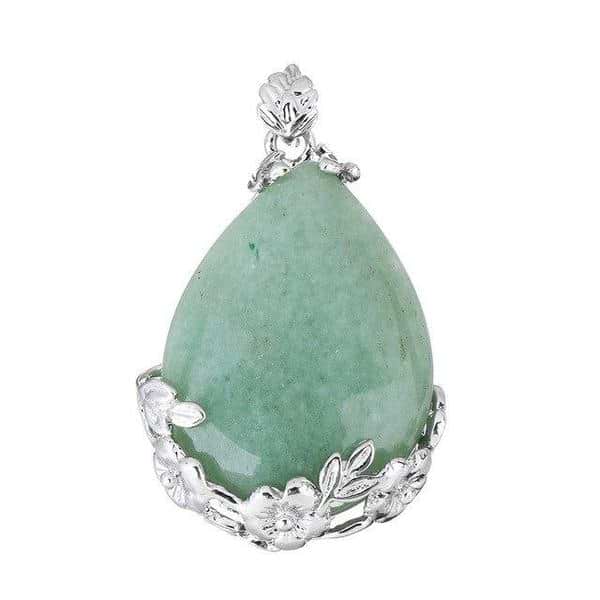 Flower Crystal Teardrop Necklace