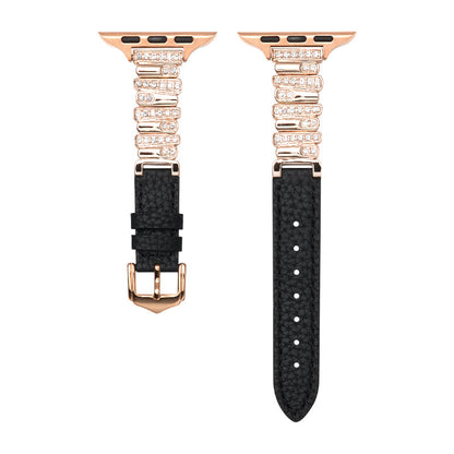 Aurora Crystal Leather Apple Watch Strap