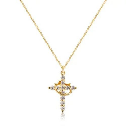 "Crown of Faith" Cross Pendant Necklace