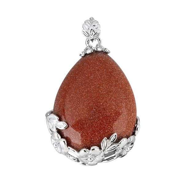Flower Crystal Teardrop Necklace