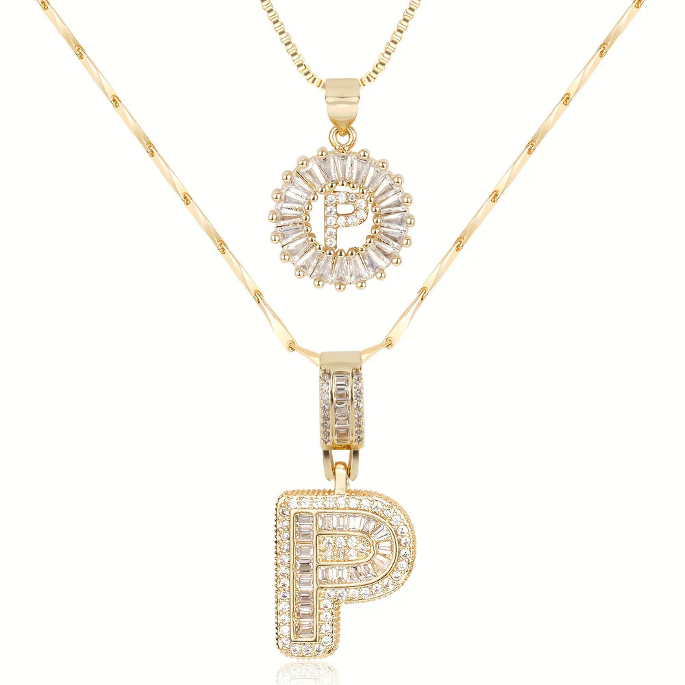 【LAST DAY 48% OFF】2 Pack - Initial Letter Pendant Necklaces