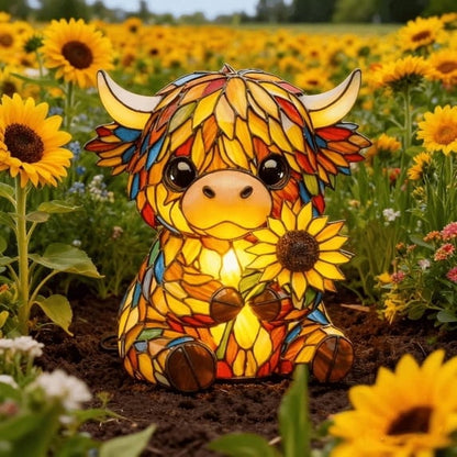 🌻Sale 49% OFF- 🐮Creative Highland Cow  Sunflower LED Night Light