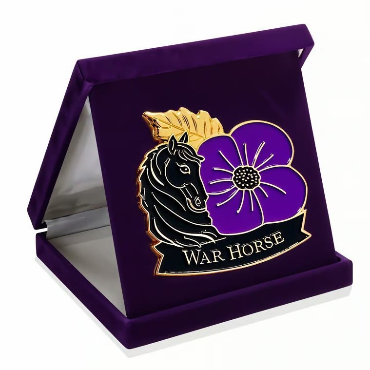 Honour War Horse Purple Poppy Enamel Brooch