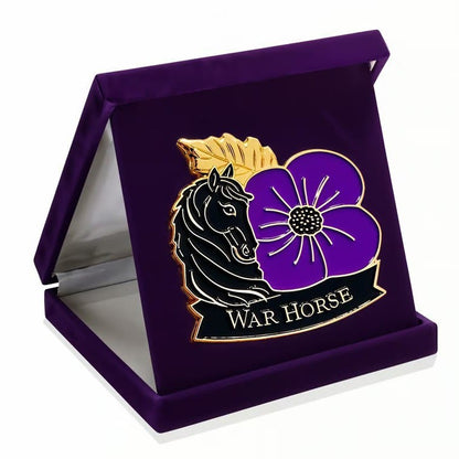 Honour War Horse Purple Poppy Enamel Brooch